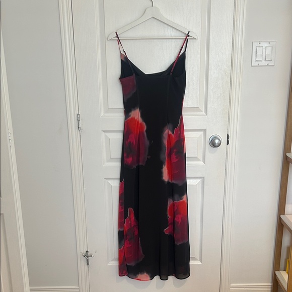 Dynamite Black Dress with Red Floral Design - Picture 2 of 3